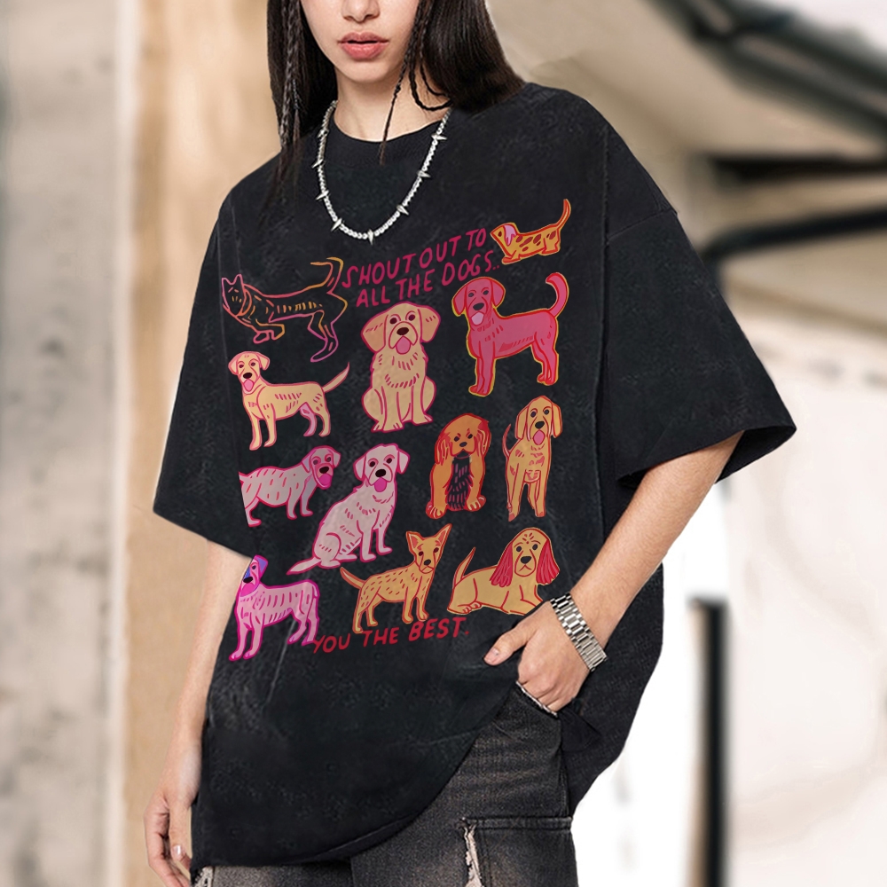 Dogs You Are The Best Vintage Snowflake Washed T-Shirt