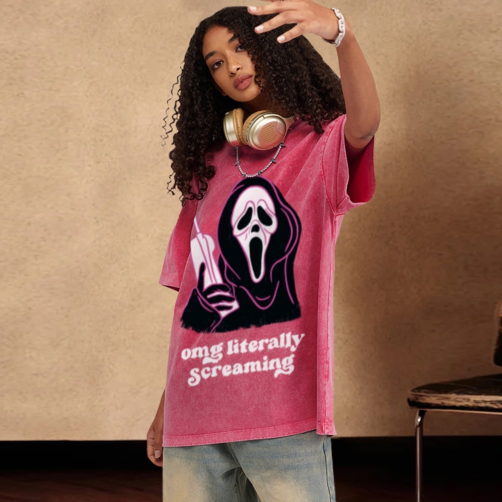 Literally Screaming Unisex Vintage Washed Tee