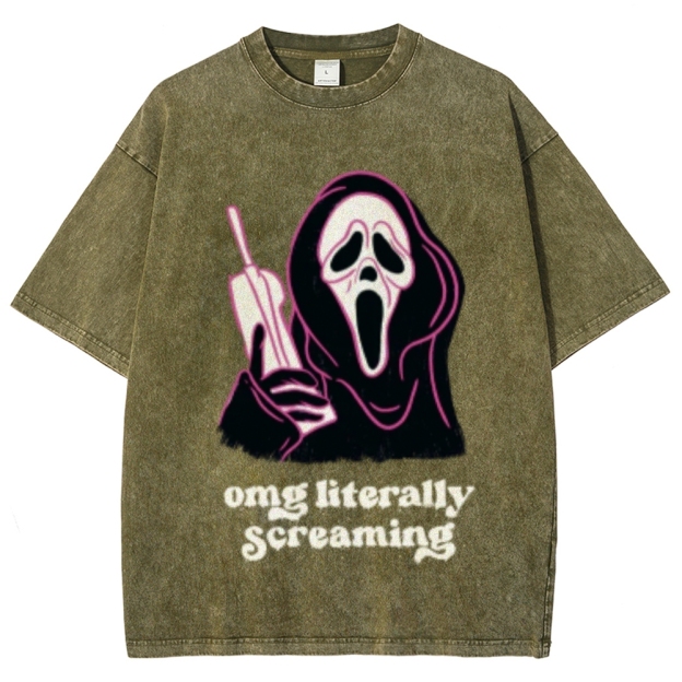 Literally Screaming Unisex Vintage Washed Tee