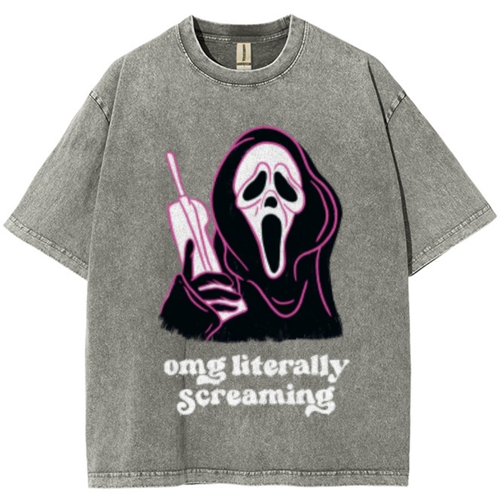 Literally Screaming Unisex Vintage Washed Tee