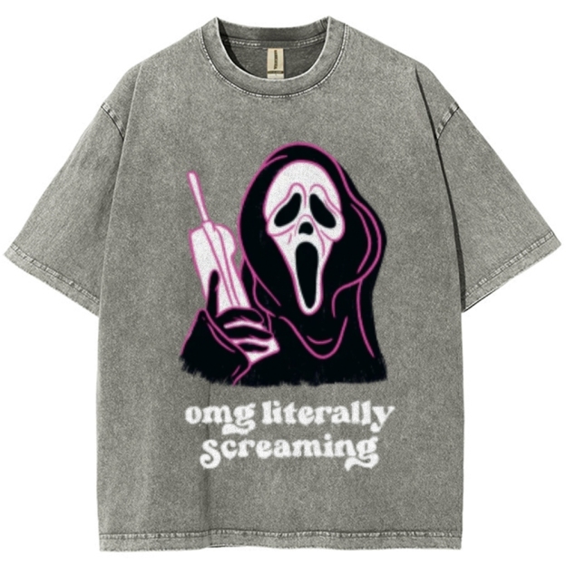 Literally Screaming Unisex Vintage Washed Tee
