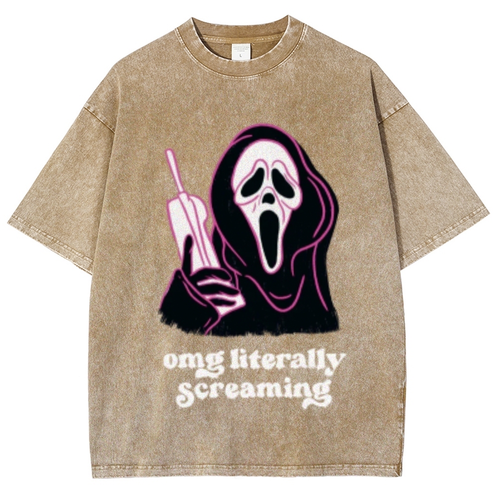 Literally Screaming Unisex Vintage Washed Tee