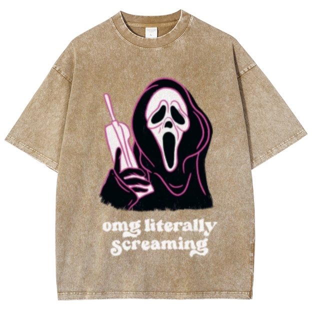 Literally Screaming Unisex Vintage Washed Tee