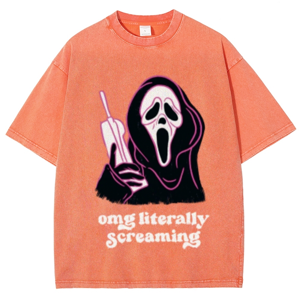 Literally Screaming Unisex Vintage Washed Tee