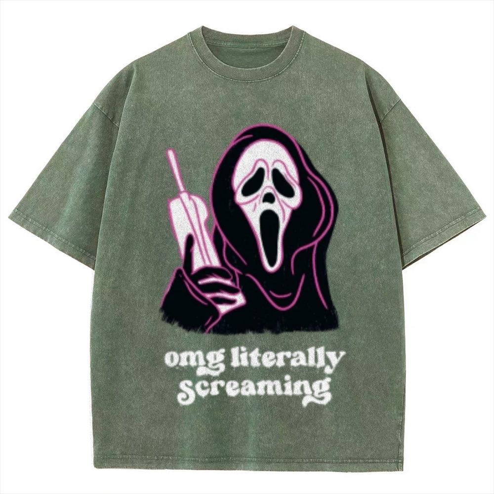 Literally Screaming Unisex Vintage Washed Tee
