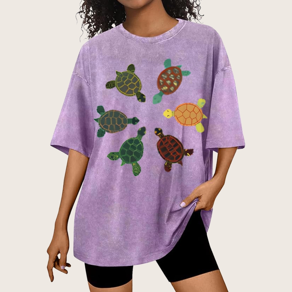 Turtle Circle Unisex Vintage Washed Tee
