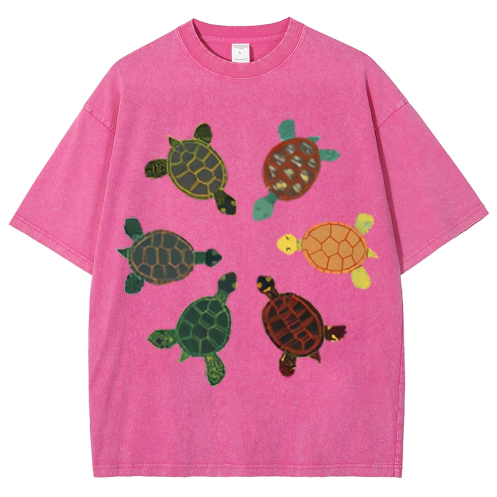 Turtle Circle Unisex Vintage Washed Tee