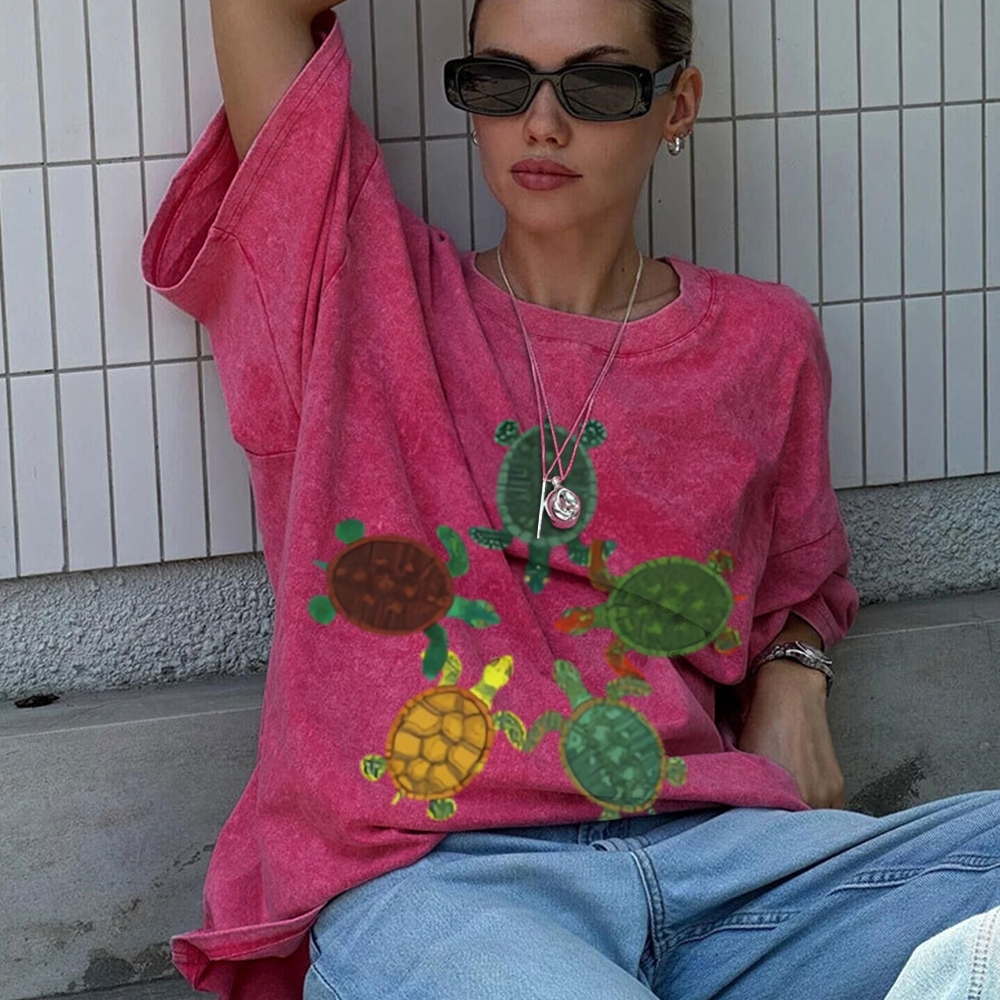 Turtle Circle Unisex Vintage Washed Tee