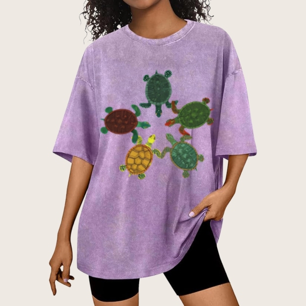 Turtle Circle Unisex Vintage Washed Tee