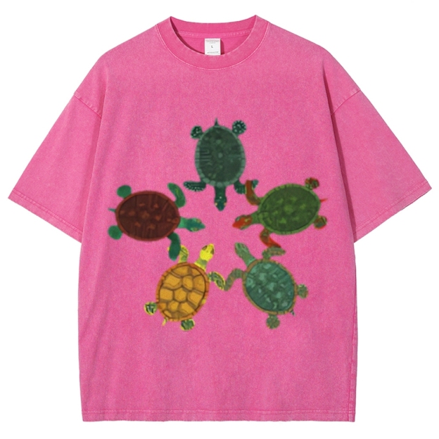 Turtle Circle Unisex Vintage Washed Tee