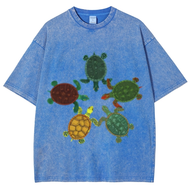 Turtle Circle Unisex Vintage Washed Tee