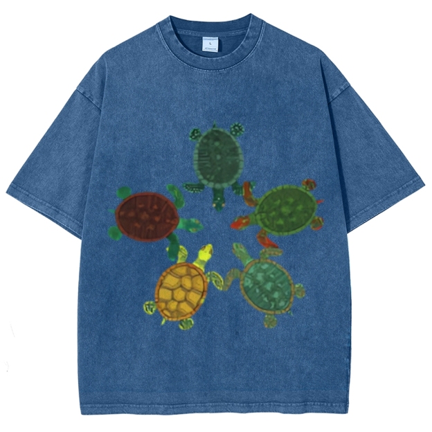 Turtle Circle Unisex Vintage Washed Tee
