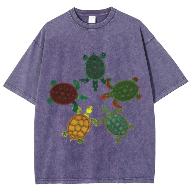 Turtle Circle Unisex Vintage Washed Tee