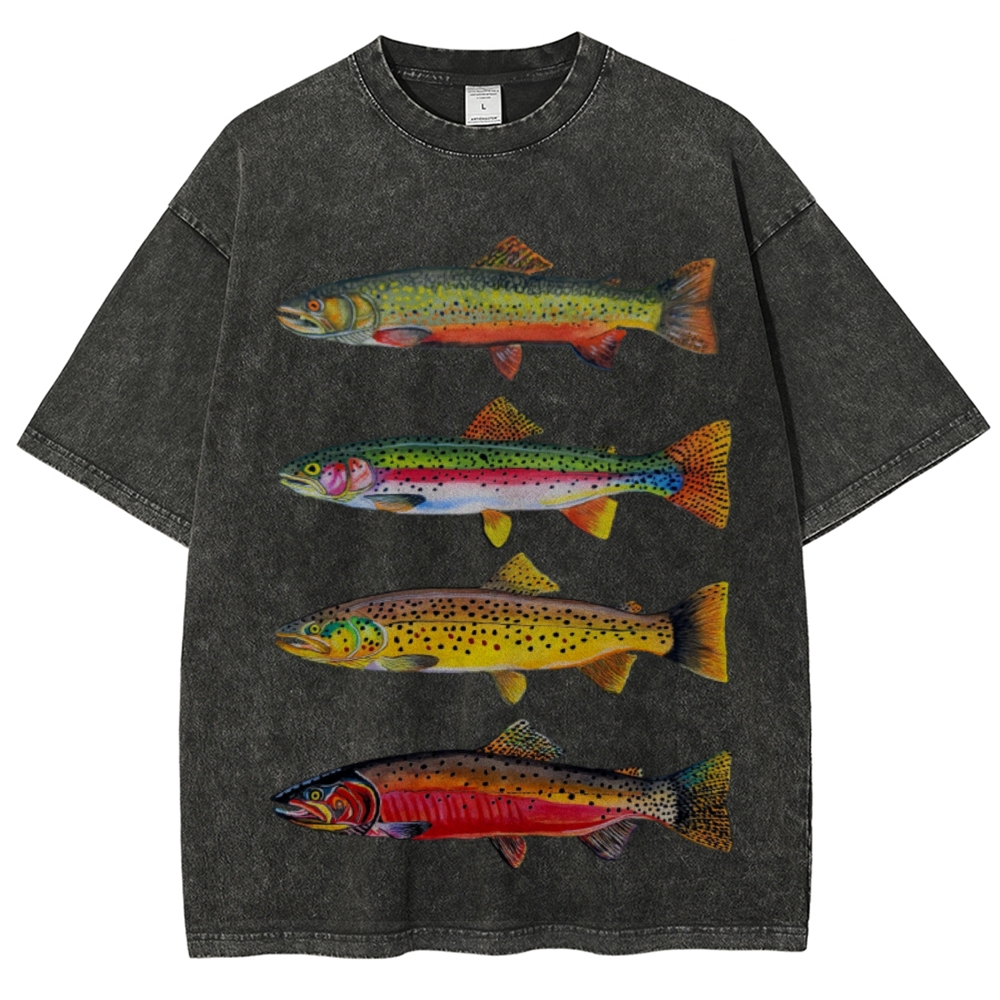 North American Trout Unisex Vintage Washed Tee