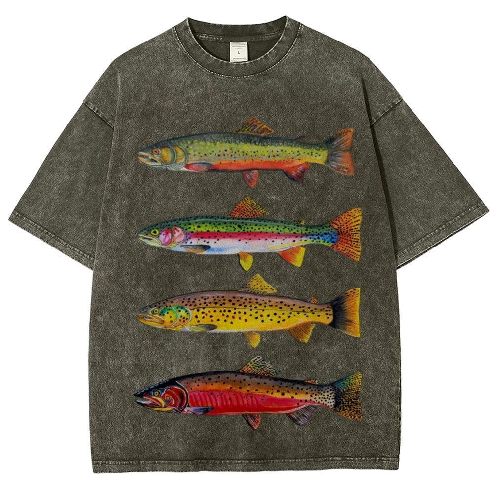 North American Trout Unisex Vintage Washed Tee
