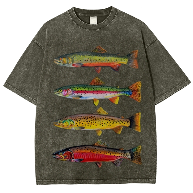 North American Trout Unisex Vintage Washed Tee