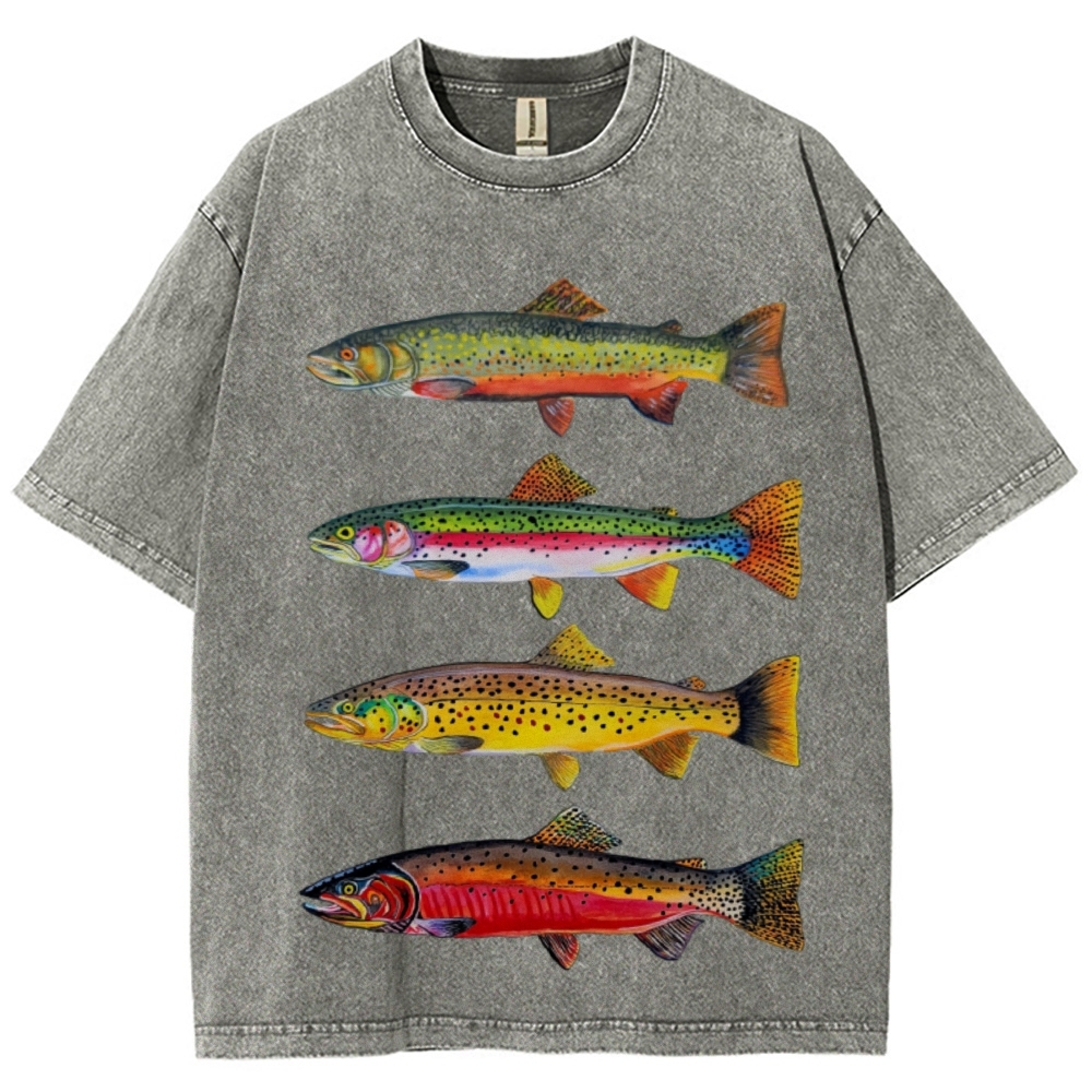 North American Trout Unisex Vintage Washed Tee