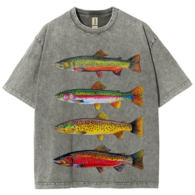 North American Trout Unisex Vintage Washed Tee
