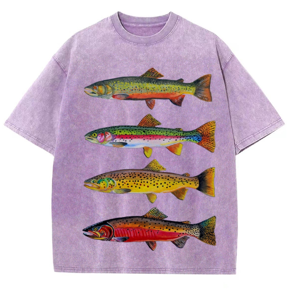 North American Trout Unisex Vintage Washed Tee