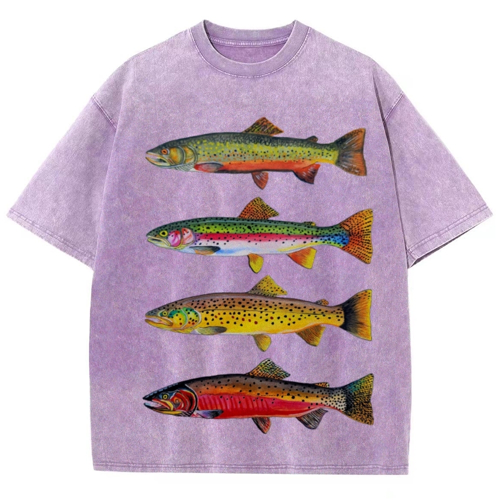 North American Trout Unisex Vintage Washed Tee