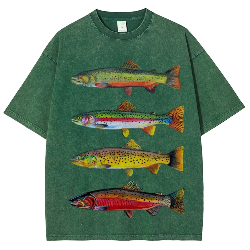 North American Trout Unisex Vintage Washed Tee