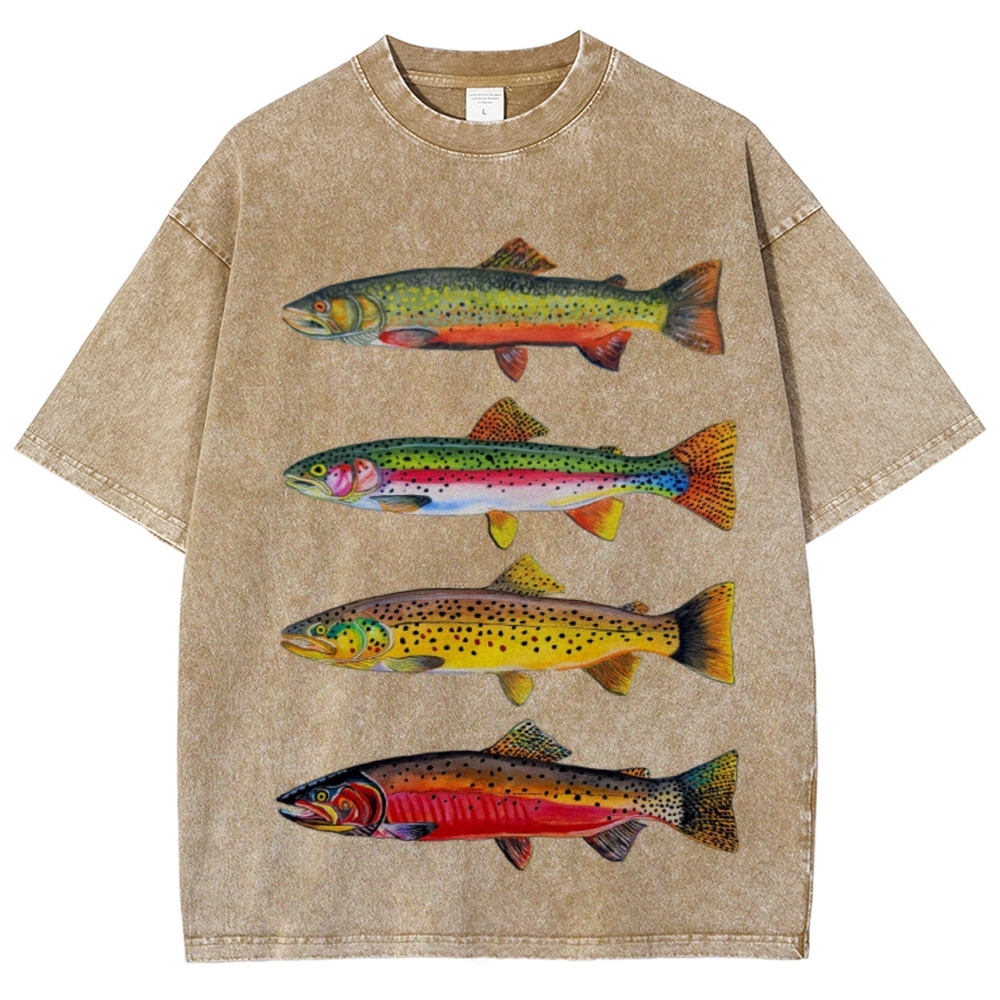 North American Trout Unisex Vintage Washed Tee