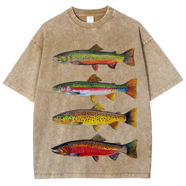 North American Trout Unisex Vintage Washed Tee