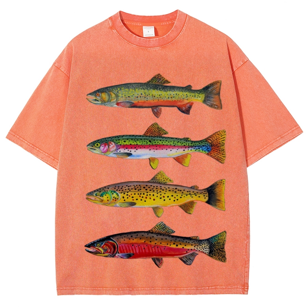 North American Trout Unisex Vintage Washed Tee