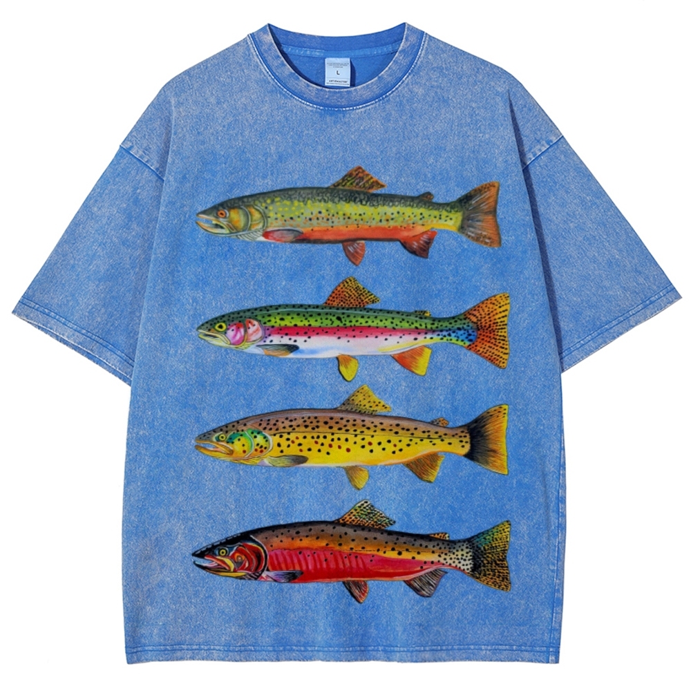 North American Trout Unisex Vintage Washed Tee