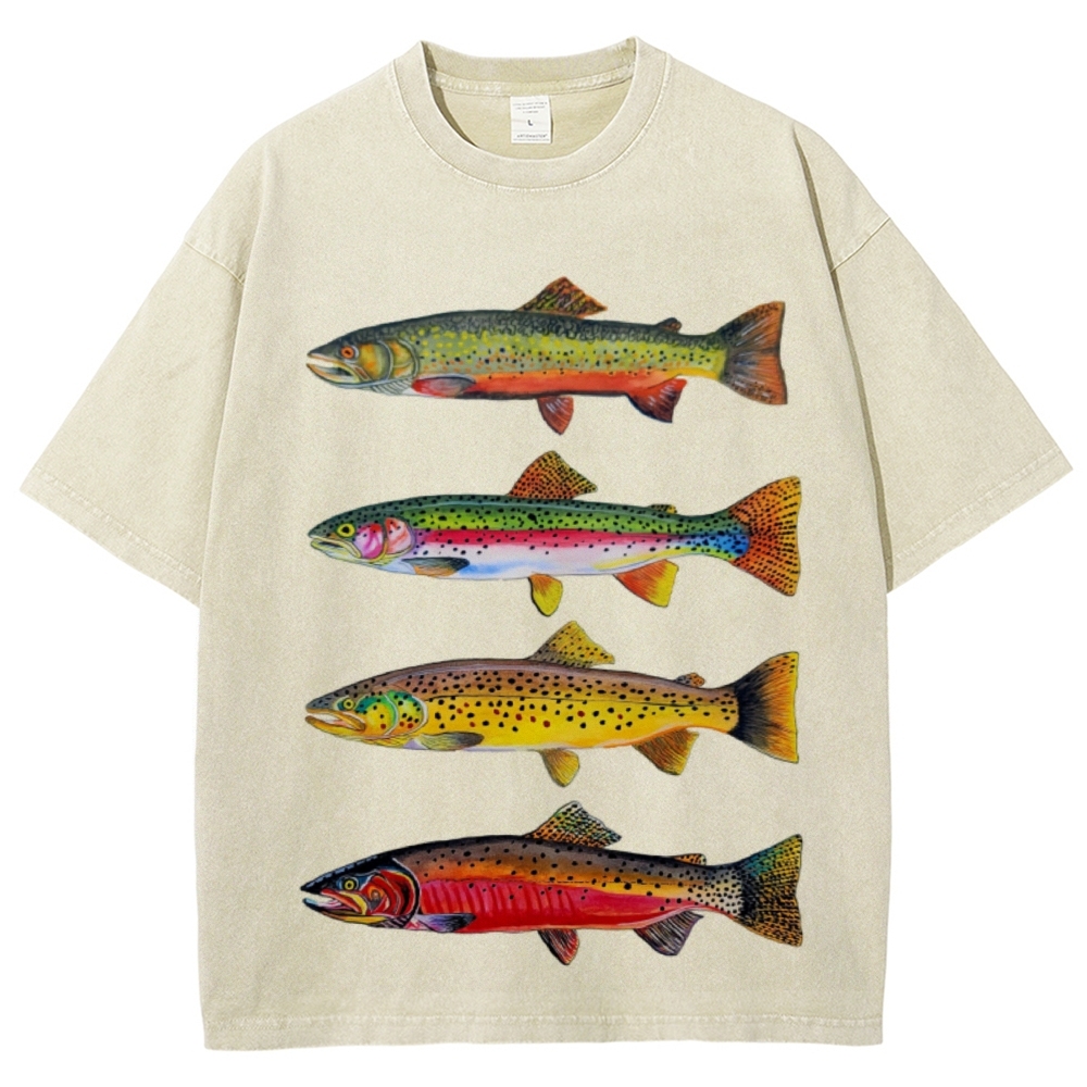 North American Trout Unisex Vintage Washed Tee