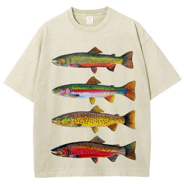 North American Trout Unisex Vintage Washed Tee