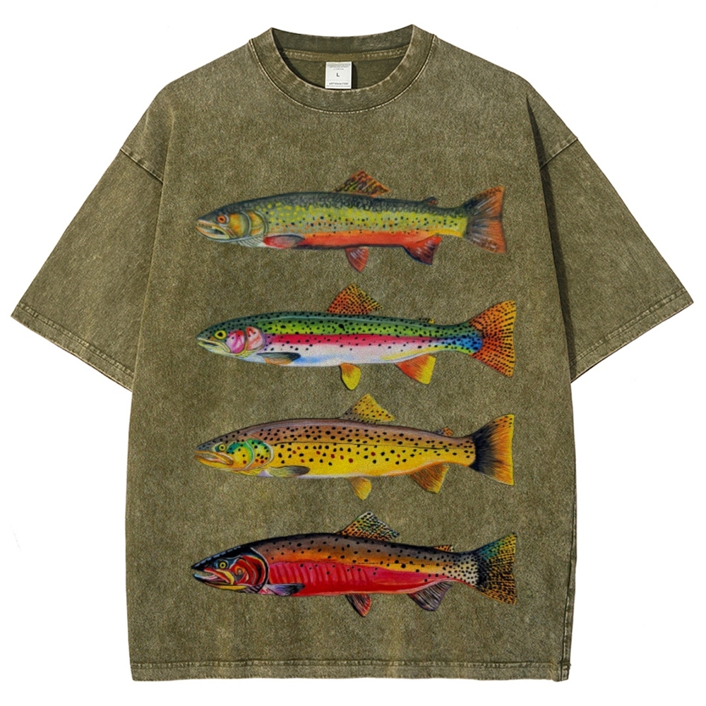North American Trout Unisex Vintage Washed Tee