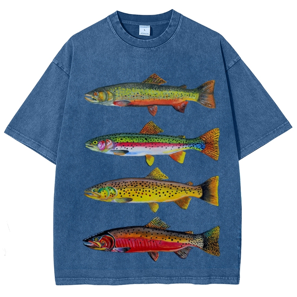 North American Trout Unisex Vintage Washed Tee