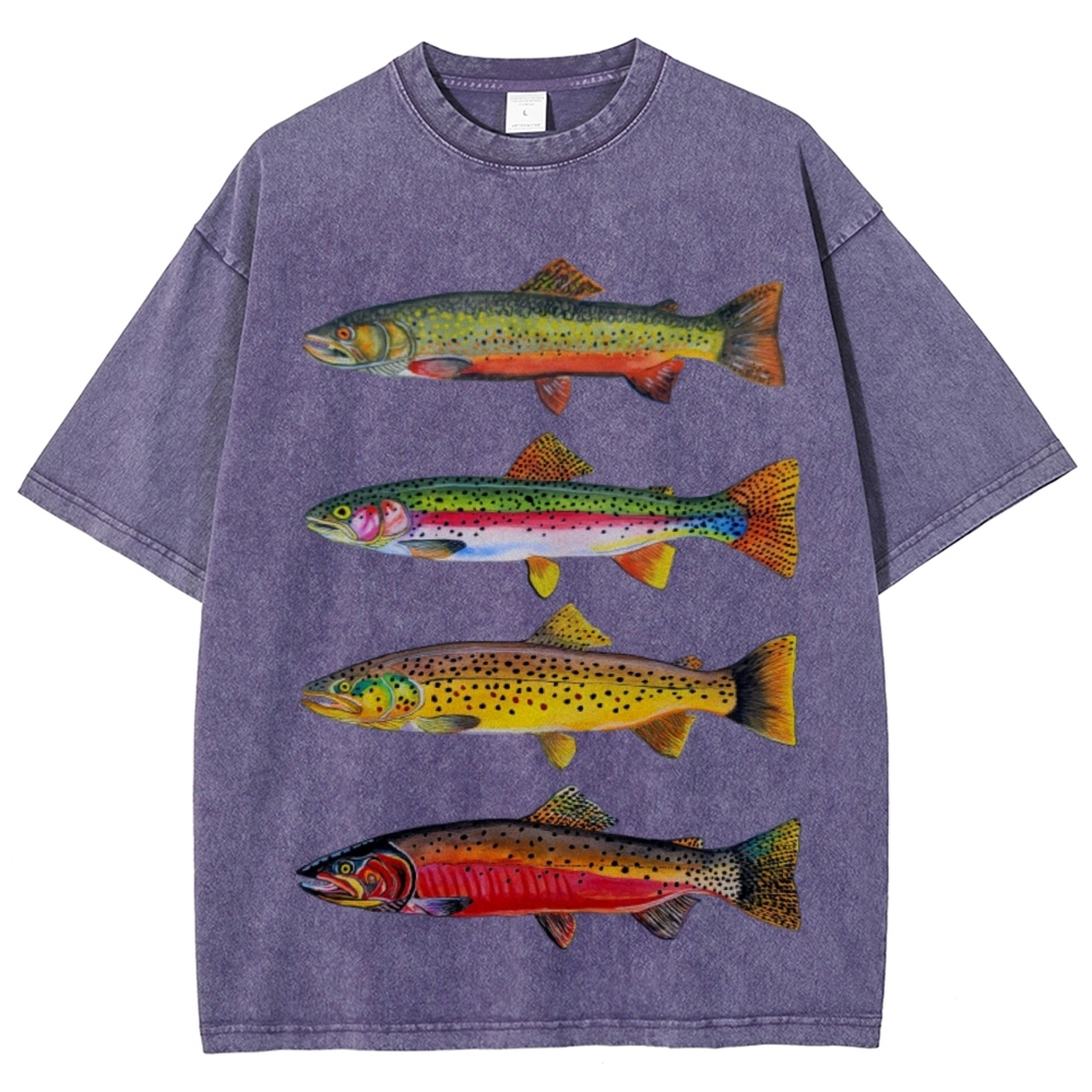North American Trout Unisex Vintage Washed Tee