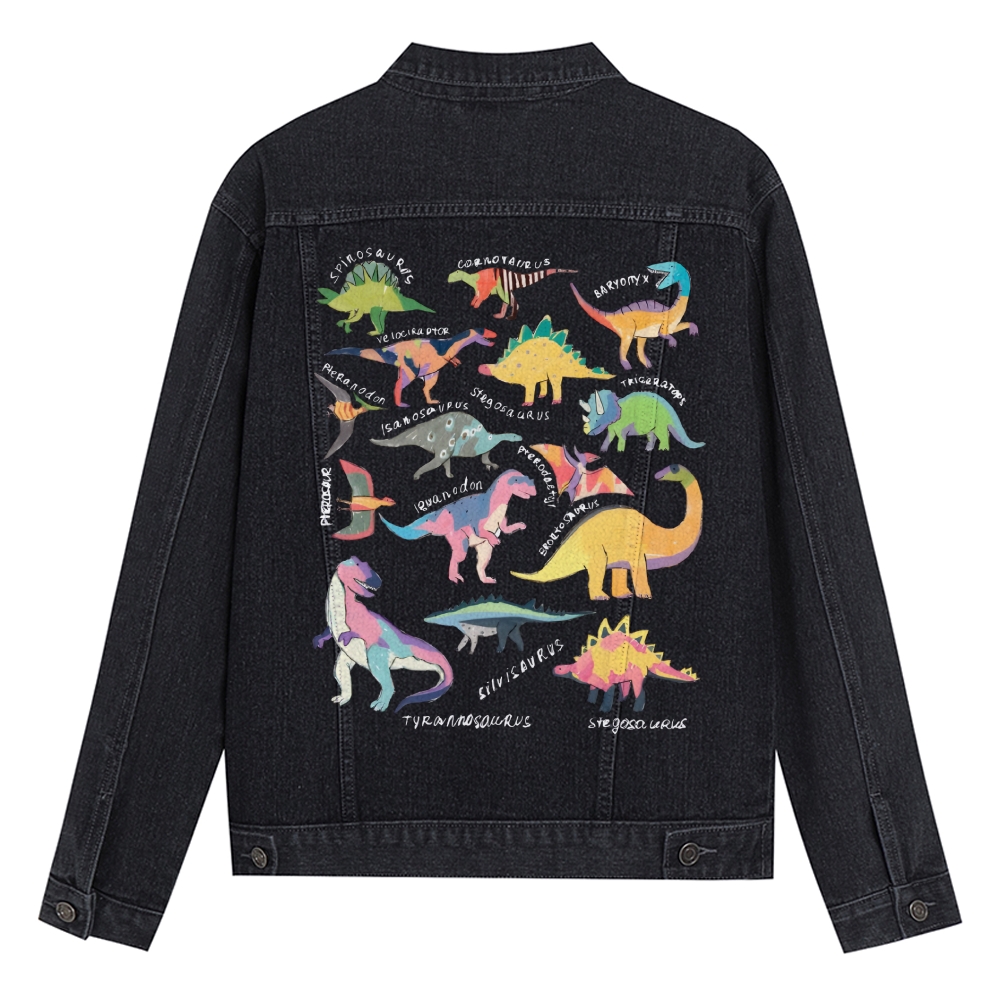 Types Of Dinosaur Denim Jacket