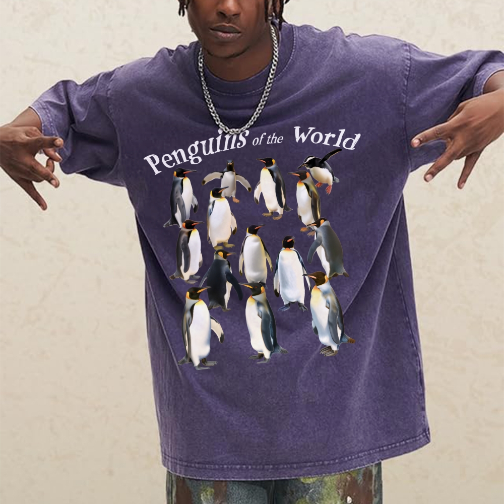Penguins World Unisex Vintage Washed Tee