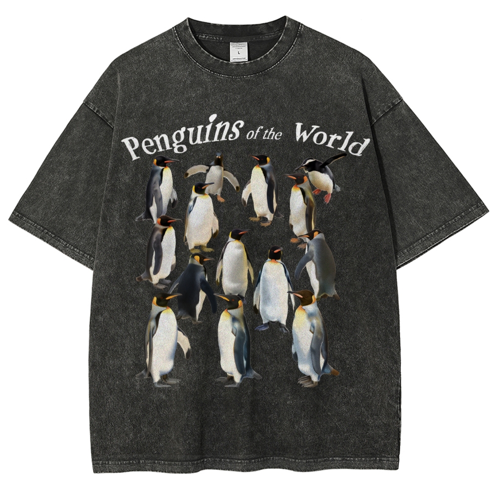 Penguins World Unisex Vintage Washed Tee