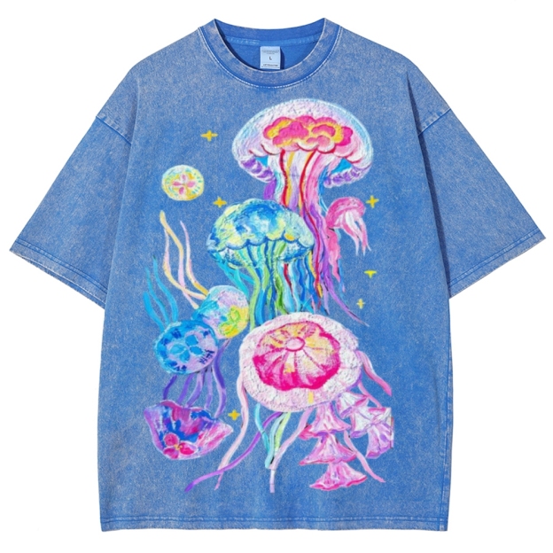 Jellyfish Unisex Vintage Washed Tee