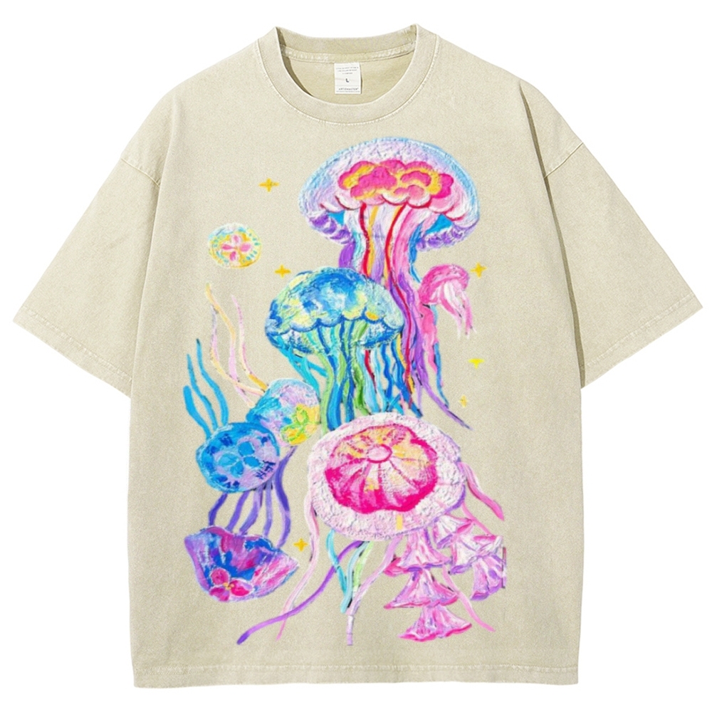 Jellyfish Unisex Vintage Washed Tee