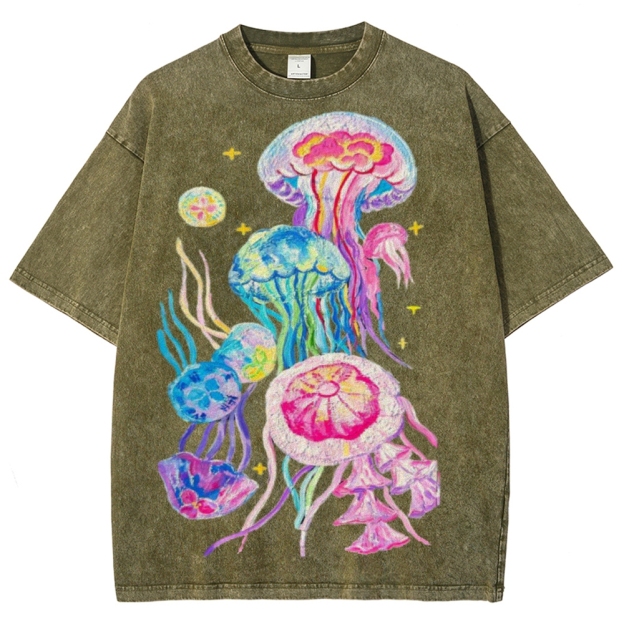 Jellyfish Unisex Vintage Washed Tee