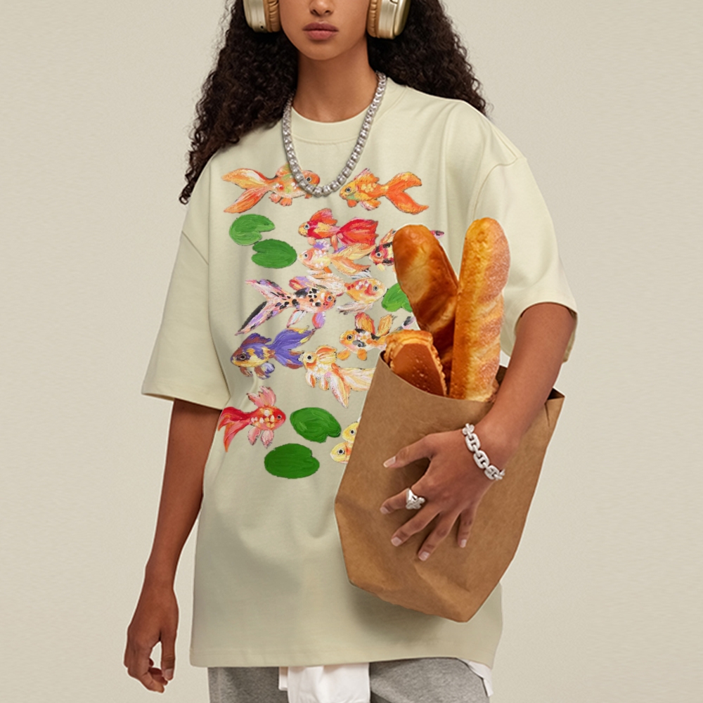 Cute Goldfish Unisex Vintage Washed Tee