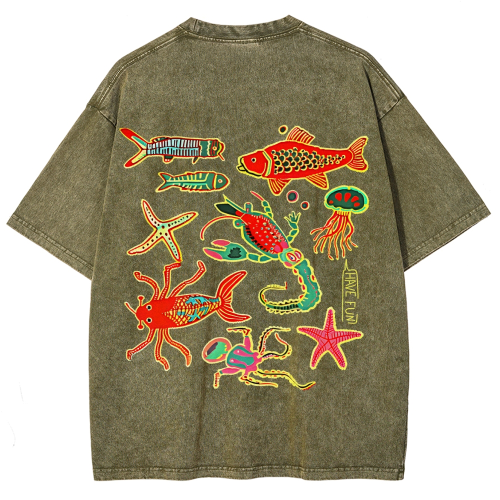 Have Fun Customized Unisex Fit Washed T-Shirt