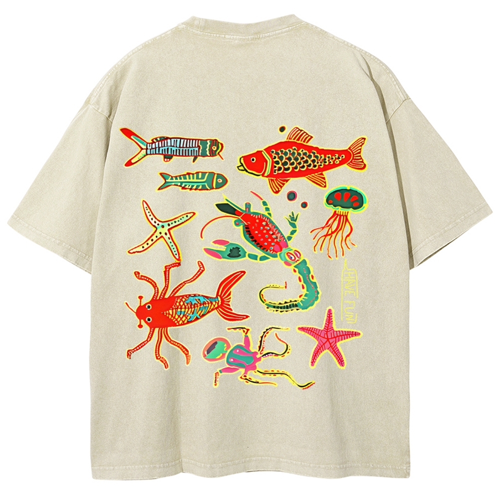 Have Fun Customized Unisex Fit Washed T-Shirt