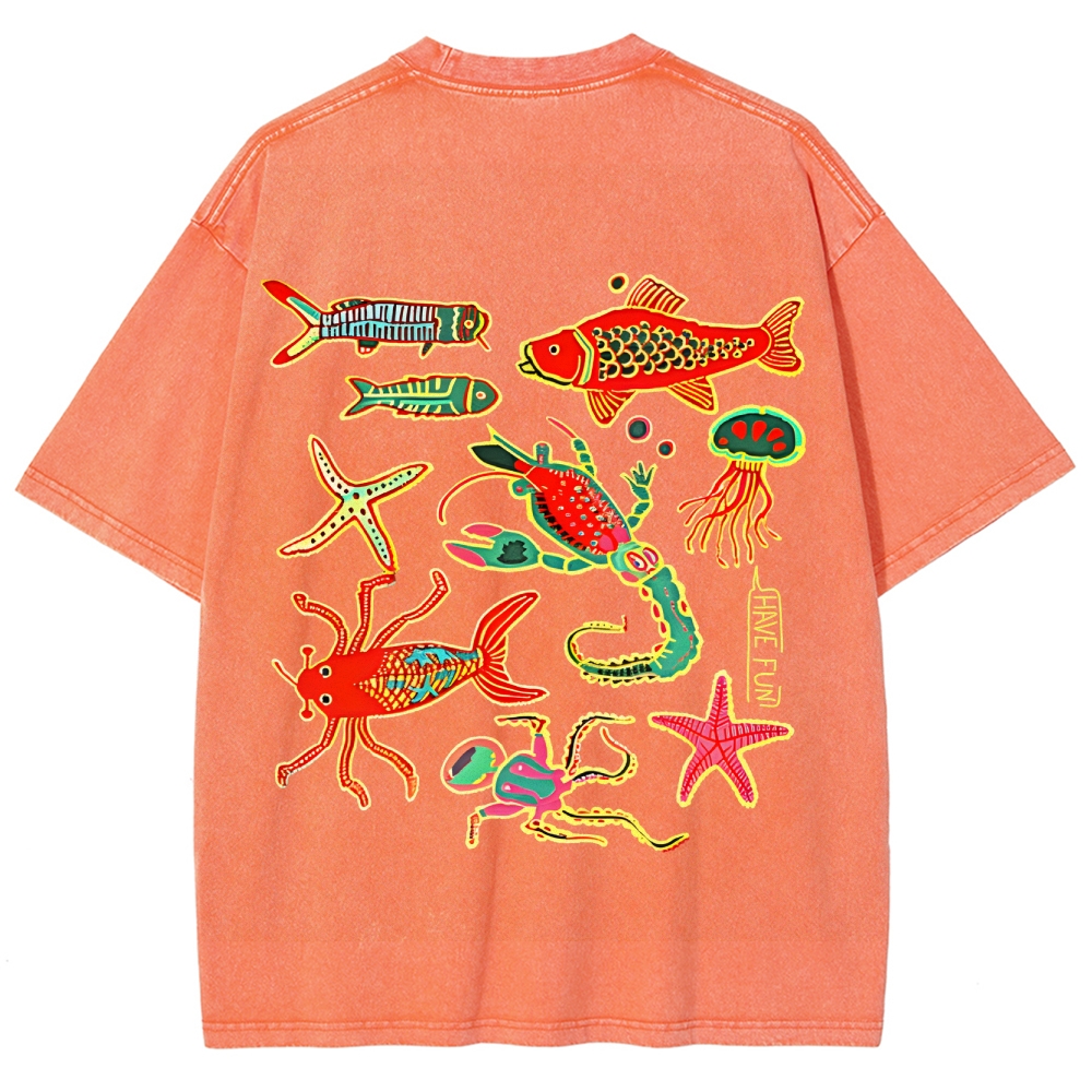 Have Fun Customized Unisex Fit Washed T-Shirt