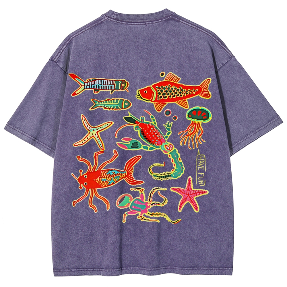 Have Fun Customized Unisex Fit Washed T-Shirt