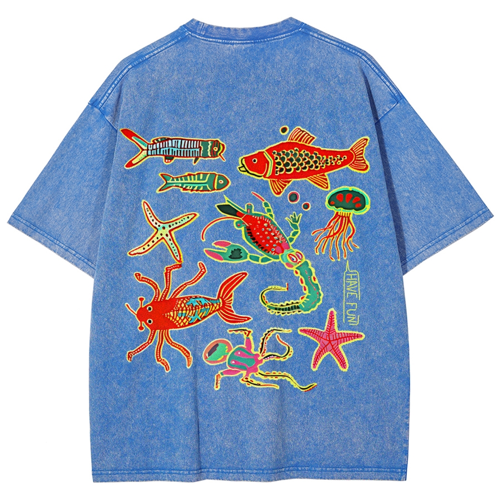 Have Fun Customized Unisex Fit Washed T-Shirt