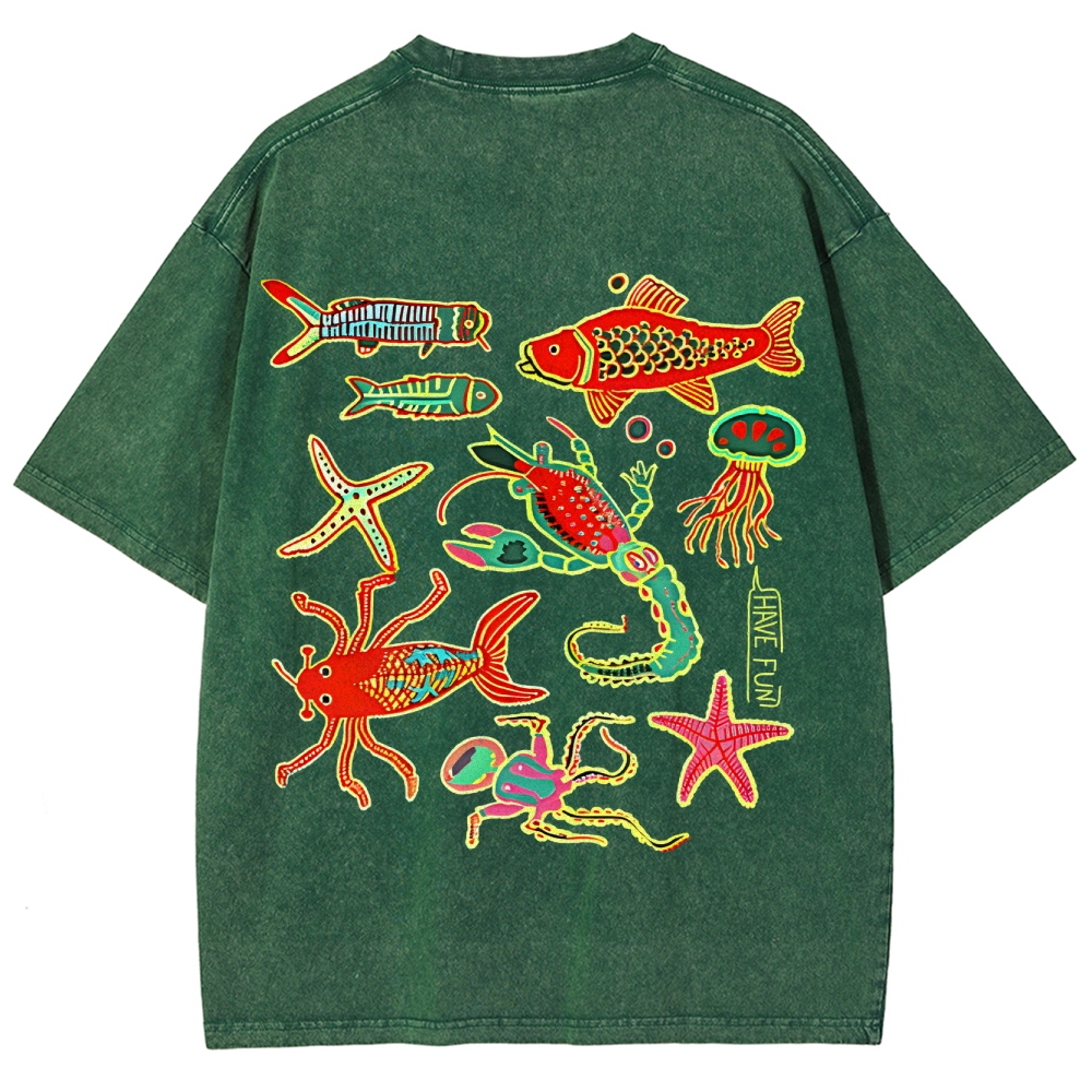 Have Fun Customized Unisex Fit Washed T-Shirt