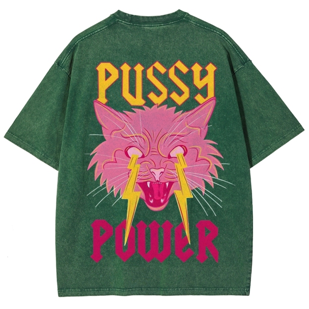 Pussy Power Customized Unisex Fit Washed T-Shirt