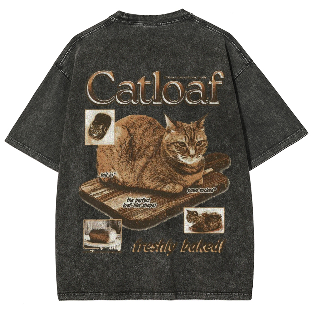 Cat Loaf Customized Unisex Fit Washed T-Shirt