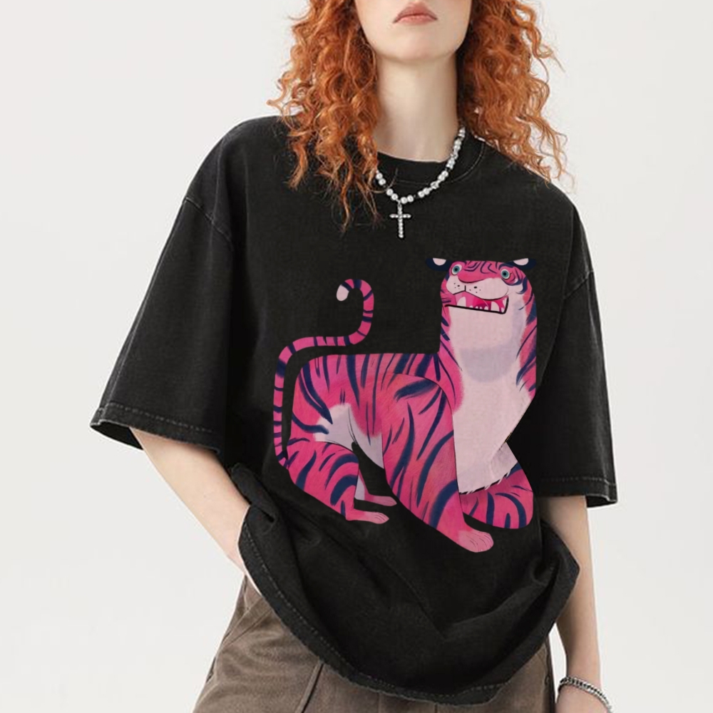 Pink Tiger Unisex Vintage Washed Tee